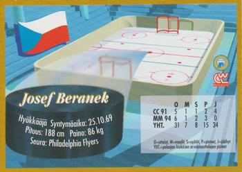 1995 Semic Ice Hockey (Finnish) #154 Josef Beranek Back