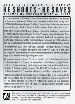 2012-13 In The Game Between The Pipes - He Shoots He Saves Redemption #FP5 Felix Potvin Back