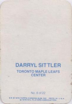 1976-77 Topps - Glossy Inserts #8 Darryl Sittler Back