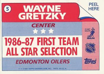 1987-88 Topps - Stickers #5 Wayne Gretzky Back