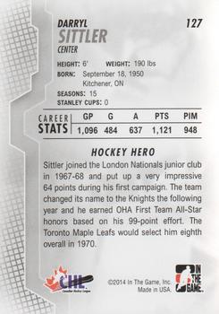 2013-14 In The Game Heroes and Prospects #127 Darryl Sittler Back