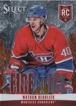 2013-14 Panini Select - Fire on Ice Rookies #FR-23 Nathan Beaulieu Front