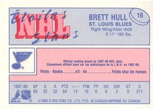 1988-89 O-Pee-Chee Minis #16 Brett Hull Back