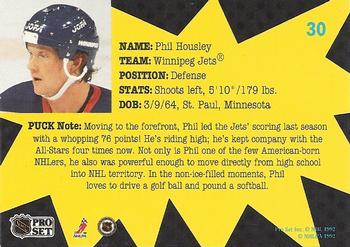 1991-92 Pro Set PUCK #30 Phil Housley Back