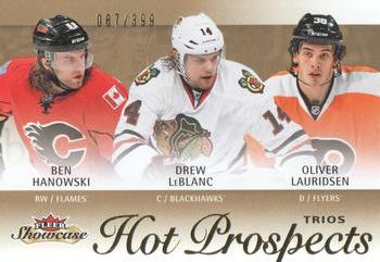 2013-14 Fleer Showcase #106 Ben Hanowski / Drew LeBlanc / Oliver Lauridsen Front