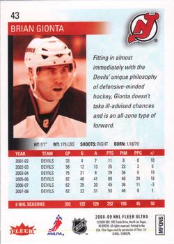 2008-09 Ultra #43 Brian Gionta Back