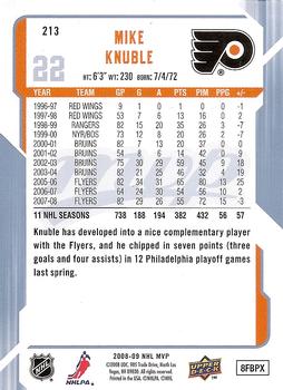 2008-09 Upper Deck MVP #213 Mike Knuble Back