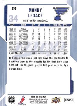 2008-09 Upper Deck MVP #253 Manny Legace Back