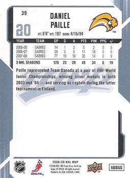 2008-09 Upper Deck MVP #39 Daniel Paille Back