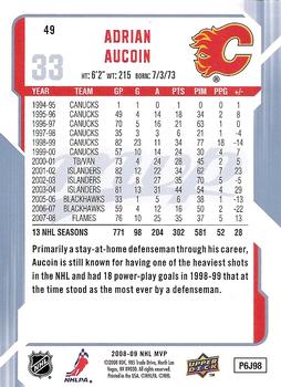 2008-09 Upper Deck MVP #49 Adrian Aucoin Back
