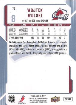 2008-09 Upper Deck MVP #75 Wojtek Wolski Back