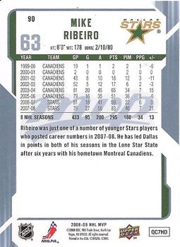 2008-09 Upper Deck MVP #90 Mike Ribeiro Back