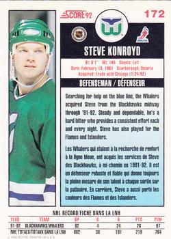 1992-93 Score Canadian #172 Steve Konroyd Back