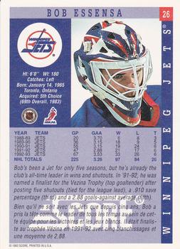 1993-94 Score Canadian #26 Bob Essensa Back