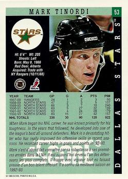 1993-94 Score Canadian #53 Mark Tinordi Back