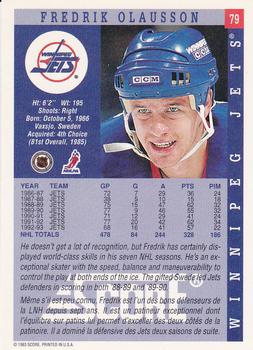 1993-94 Score Canadian #79 Fredrik Olausson Back