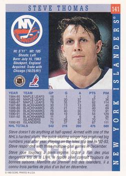 1993-94 Score Canadian #141 Steve Thomas Back