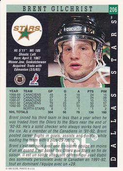 1993-94 Score Canadian #206 Brent Gilchrist Back