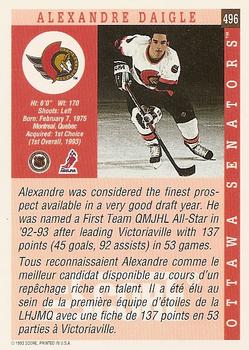 1993-94 Score Canadian #496 Alexandre Daigle Back