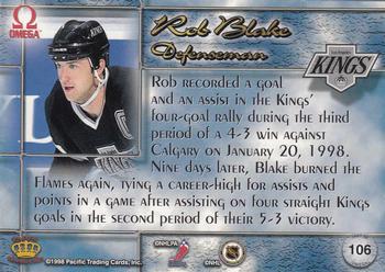 1997-98 Pacific Omega #106 Rob Blake Back