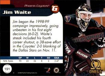 1998-99 Pacific Omega #191 Jimmy Waite Back