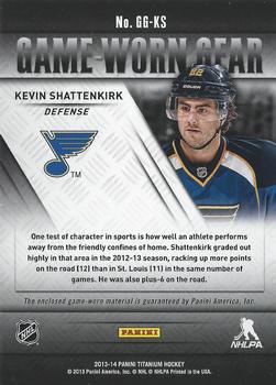 2013-14 Panini Titanium - Game Worn Gear #GG-KS Kevin Shattenkirk Back