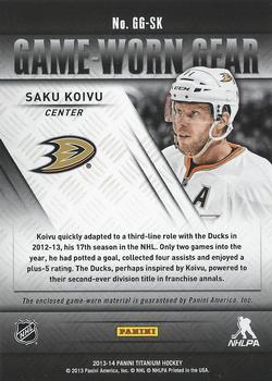 2013-14 Panini Titanium - Game Worn Gear #GG-SK Saku Koivu Back