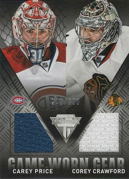 2013-14 Panini Titanium - Game Worn Gear Dual #GD-PC Carey Price / Corey Crawford Front