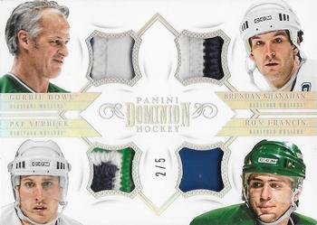 2013-14 Panini Dominion - Quad Jerseys Patch #Q-HFD Gordie Howe / Brendan Shanahan / Pat Verbeek / Ron Francis Front