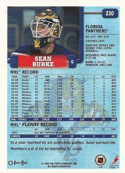 1999-00 O-Pee-Chee #230 Sean Burke Back