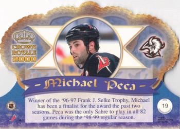 1999-00 Pacific Crown Royale #19 Michael Peca Back