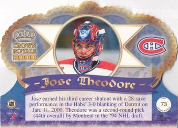 1999-00 Pacific Crown Royale #73 Jose Theodore Back