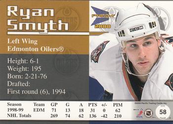 1999-00 Pacific Prism #58 Ryan Smyth Back
