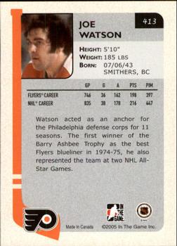 2004-05 In The Game Franchises US East #413 Joe Watson Back