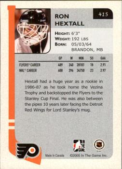 2004-05 In The Game Franchises US East #415 Ron Hextall Back