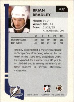 2004-05 In The Game Franchises US East #437 Brian Bradley Back
