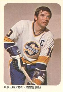 1973-74 Quaker Oats WHA #4 Ted Hampson Front