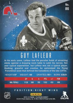 2013-14 Panini Playbook #86 Guy Lafleur Back