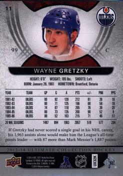 2013-14 Upper Deck Ultimate Collection #11 Wayne Gretzky Back