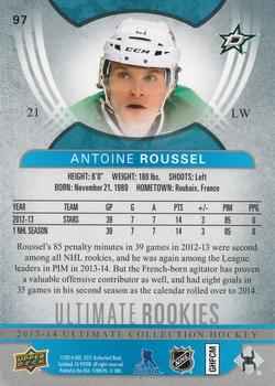 2013-14 Upper Deck Ultimate Collection #97 Antoine Roussel Back