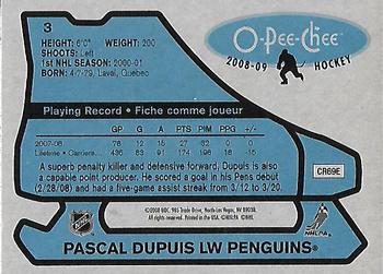 2008-09 O-Pee-Chee - 1979-80 Retro #3 Pascal Dupuis Back