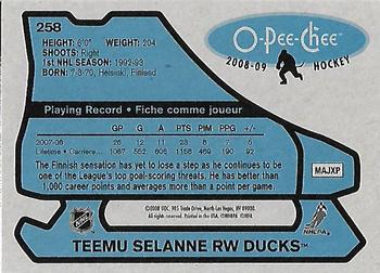 2008-09 O-Pee-Chee - 1979-80 Retro #258 Teemu Selanne Back