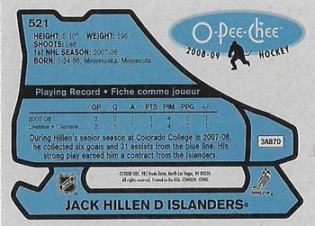 2008-09 O-Pee-Chee - 1979-80 Retro #521 Jack Hillen Back