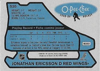 2008-09 O-Pee-Chee - 1979-80 Retro #535 Jonathan Ericsson Back
