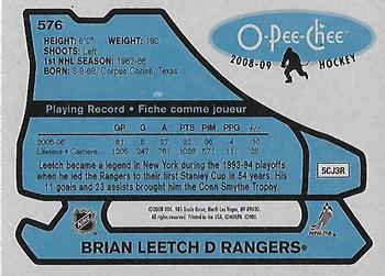 2008-09 O-Pee-Chee - 1979-80 Retro #576 Brian Leetch Back