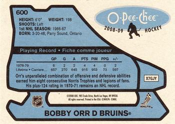 2008-09 O-Pee-Chee - 1979-80 Retro #600 Bobby Orr Back