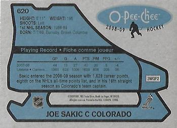 2008-09 O-Pee-Chee - 1979-80 Retro #620 Joe Sakic Back