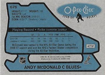 2008-09 O-Pee-Chee - 1979-80 Retro #676 Andy McDonald Back