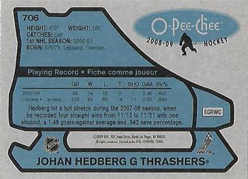 2008-09 O-Pee-Chee - 1979-80 Retro #706 Johan Hedberg Back