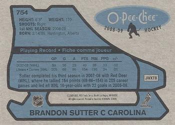 2008-09 O-Pee-Chee - 1979-80 Retro #754 Brandon Sutter Back